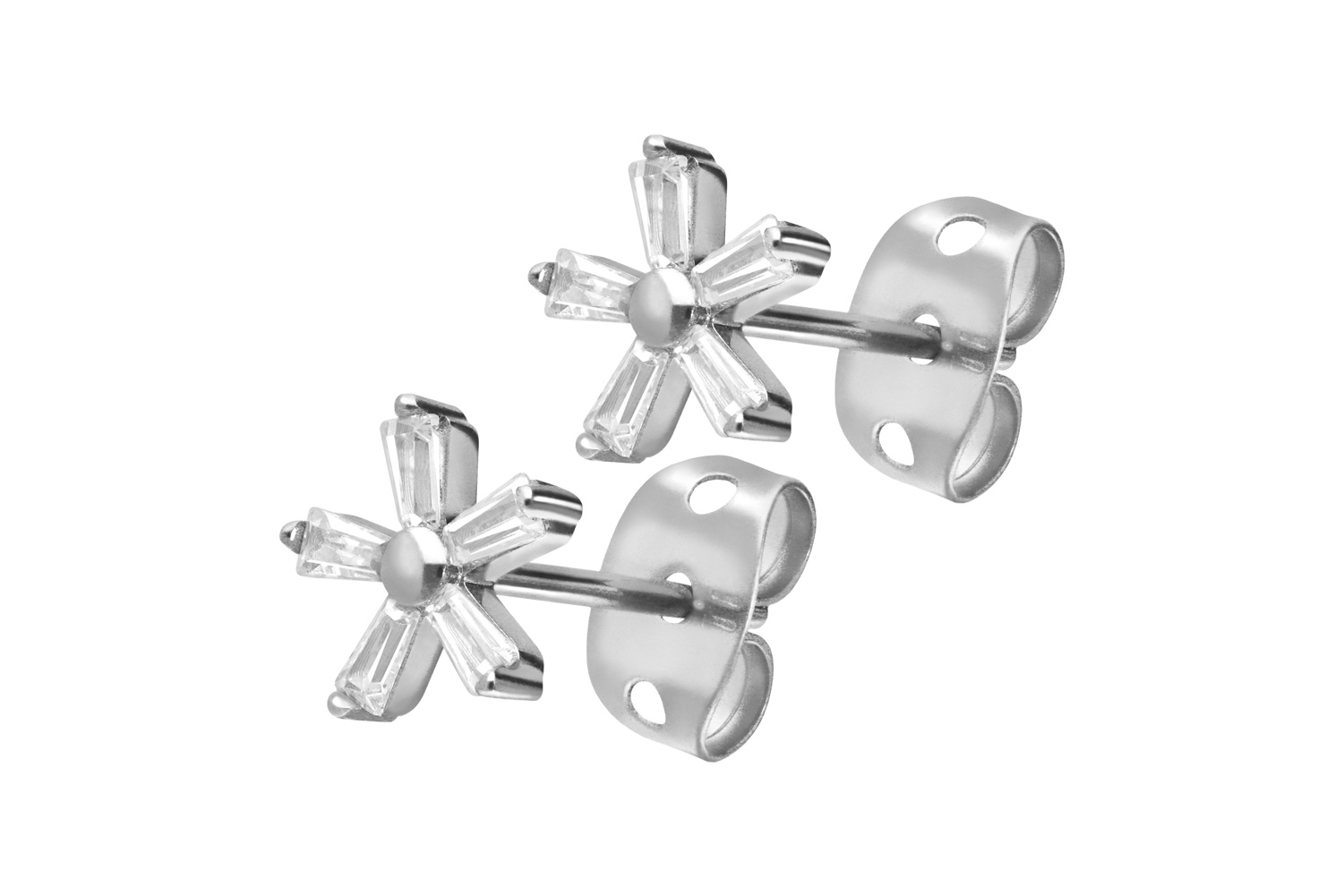 Titan Ohrstecker KRISTALLBLUME von Piercingline